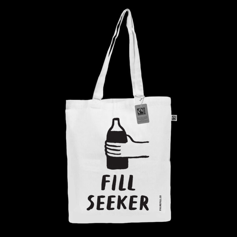 Canvas tote bag with Fill Seeker print